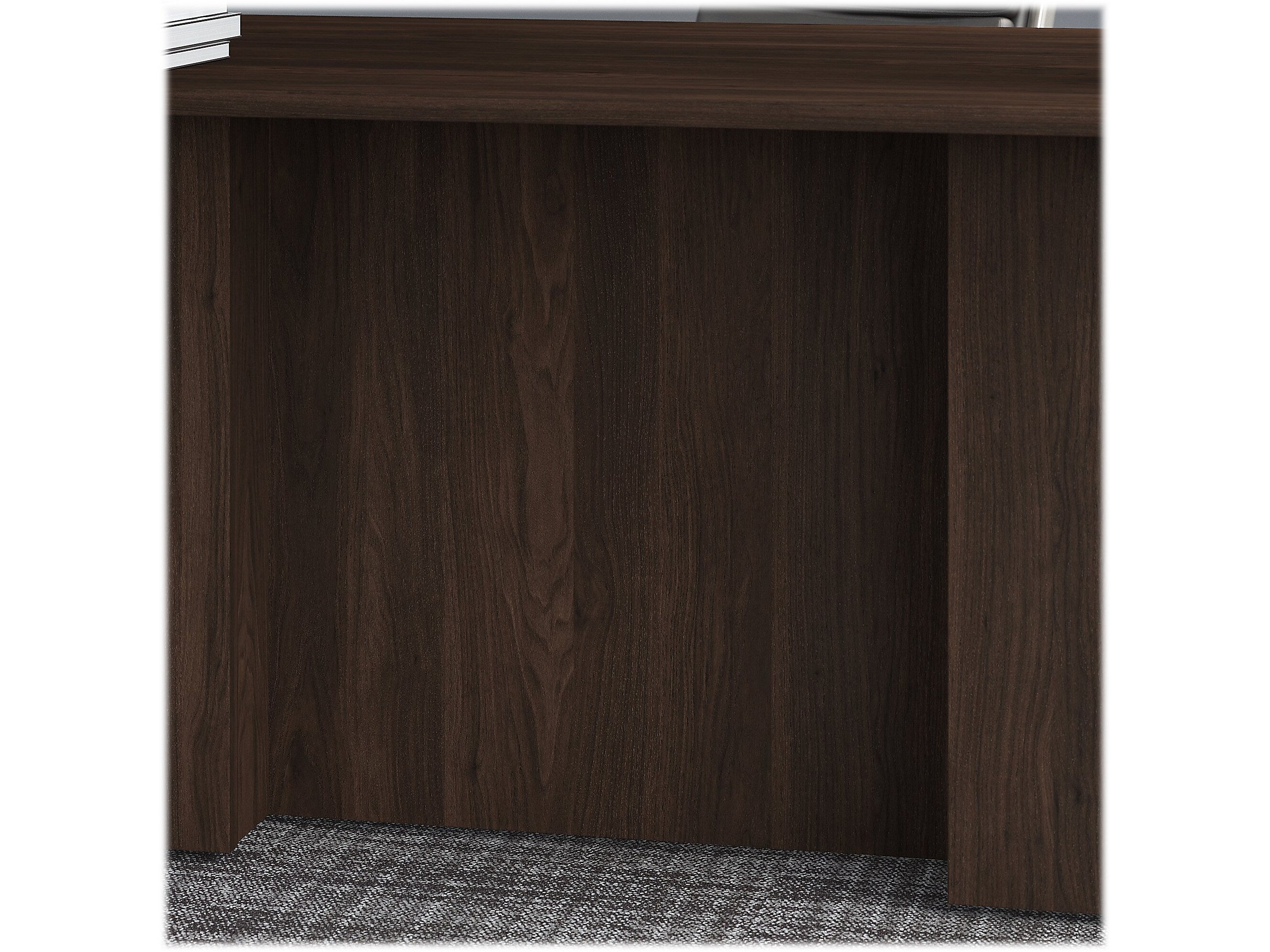 Bush Business Furniture Office 500 72"W U Shaped Executive Desk with Drawers and Hutch, Black Walnut