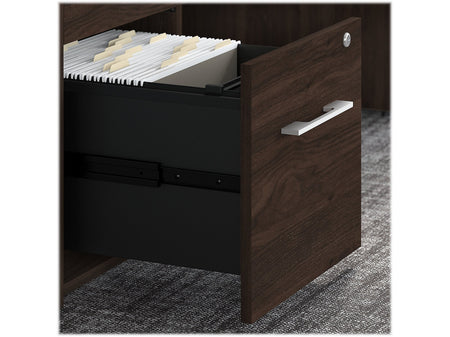 Bush Business Furniture Office 500 72"W U Shaped Executive Desk with Drawers and Hutch, Black Walnut