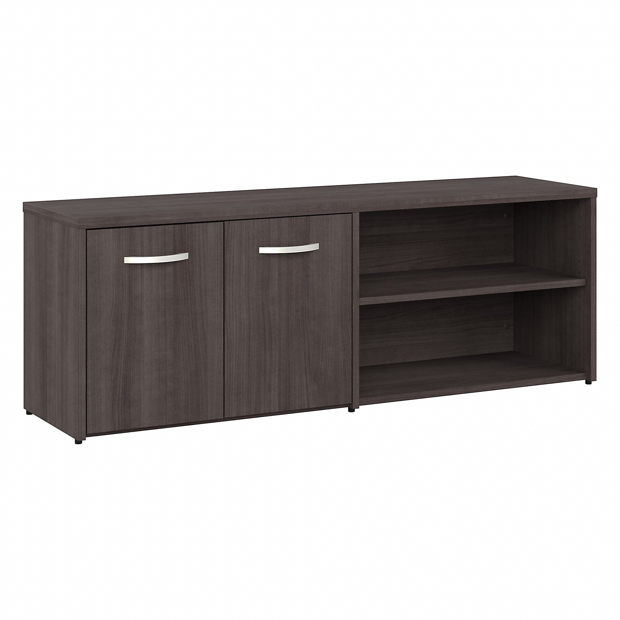 Bush Business Furniture Studio A 21" Low Storage Cabinet with 4 Shelves and Doors, Storm Gray