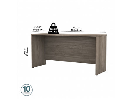 Bush Business Furniture Studio C 72"W Credenza Desk, Modern Hickory