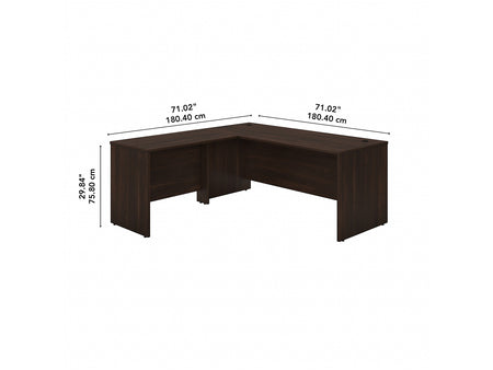 Bush Business Furniture Studio C 72"W L Shaped Desk with Return, Black Walnut