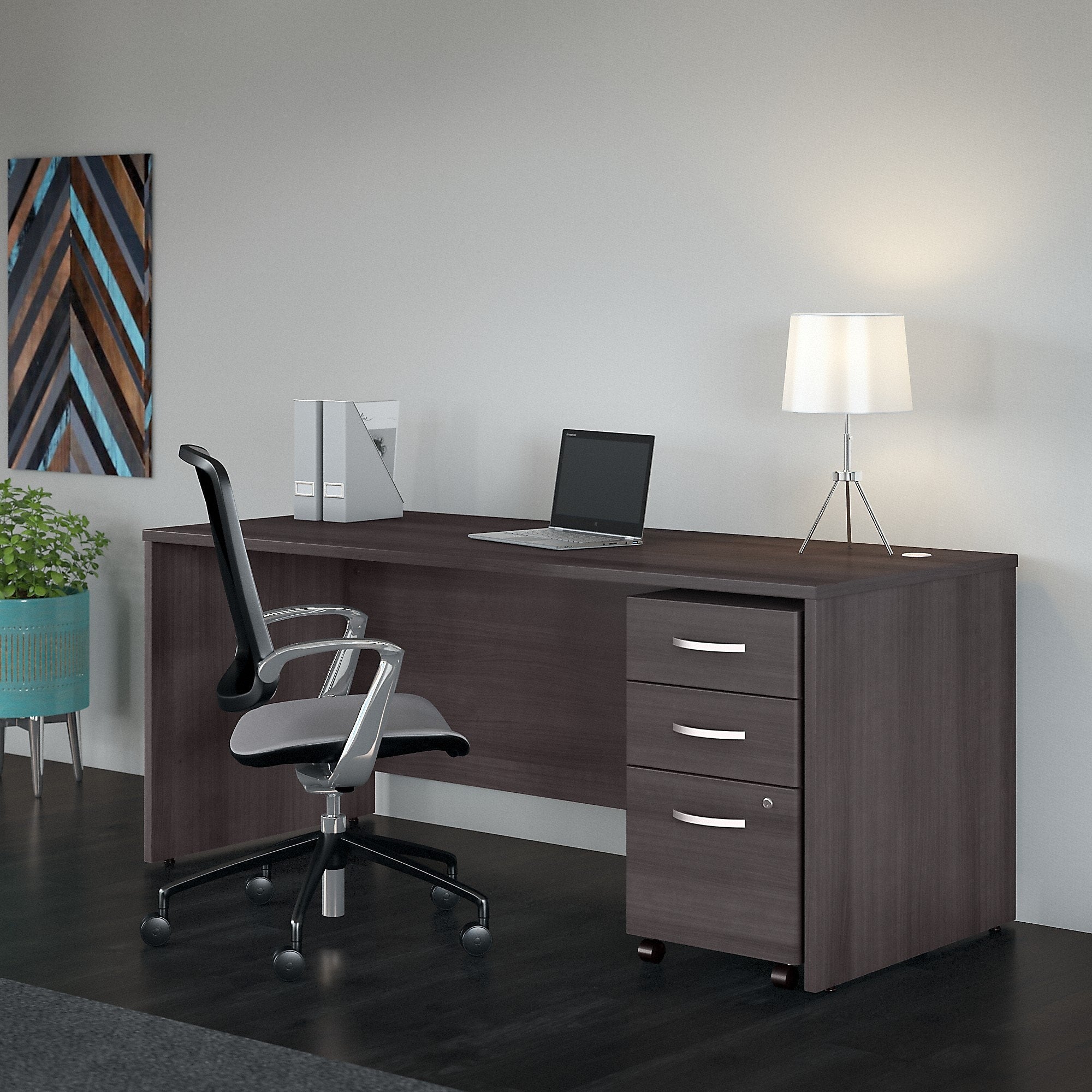 Bush Business Furniture Studio C 72"W Office Desk, Storm Gray