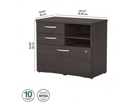 Bush Business Furniture Studio C Office Storage Cabinet with Drawers and Shelves, Storm Gray