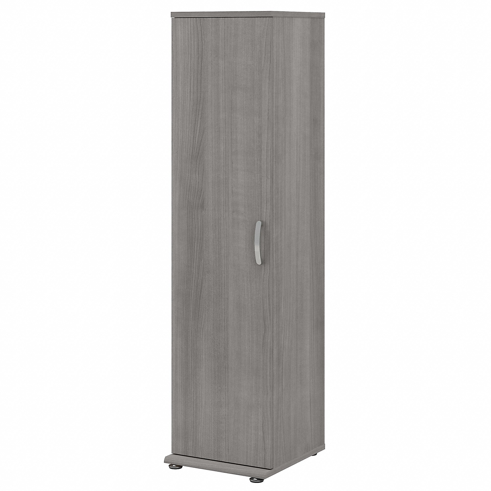 Bush Business Furniture Universal 62" Tall Narrow Storage Cabinet with Door and 3 Shelves, Platinum Gray