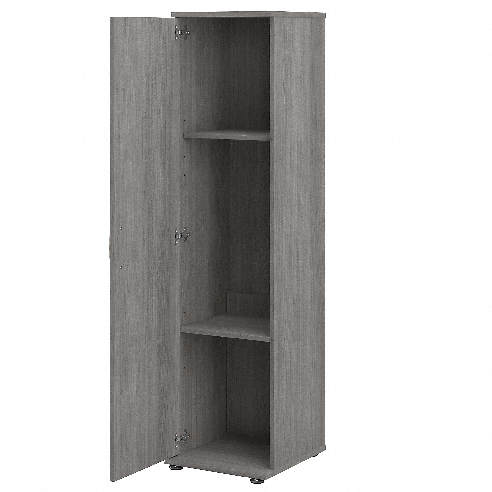 Bush Business Furniture Universal 62" Tall Narrow Storage Cabinet with Door and 3 Shelves, Platinum Gray