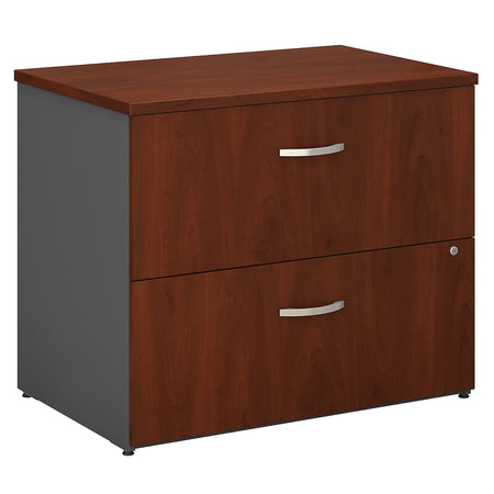 Bush Business Furniture Westfield 36W 2 Drawer Lateral File Cabinet, Hansen Cherry/Graphite Gray