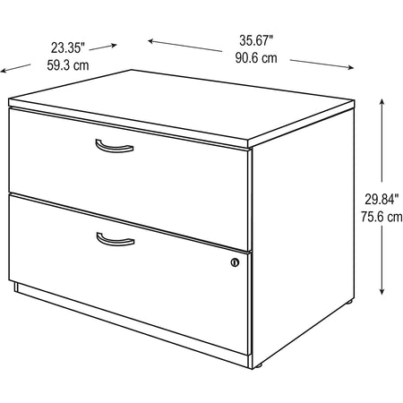 Bush Business Furniture Westfield 36W 2 Drawer Lateral File Cabinet, Hansen Cherry/Graphite Gray