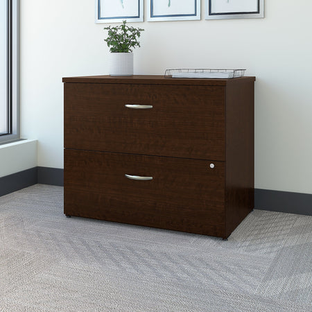 Bush Business Furniture Westfield 36W 2 Drawer Lateral File Cabinet, Mocha Cherry