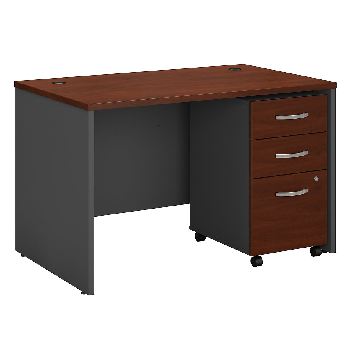 Bush Business Furniture Westfield 48W x 30D Office Desk w/ Mobile File Cabinet, Hansen Cherry