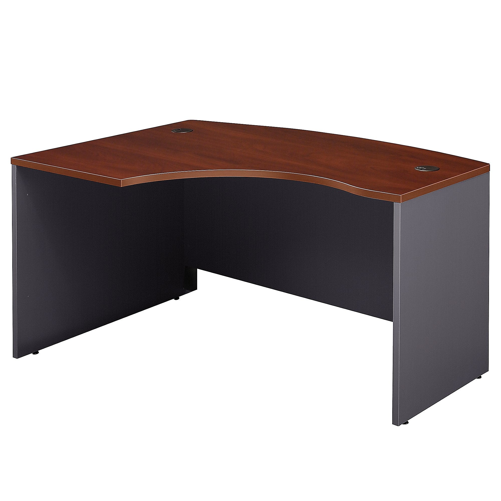 Bush Business Furniture Westfield 60"W Left Handed L Bow Desk, Hansen Cherry/Graphite Gray