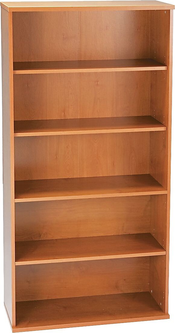 Bush Business Furniture Westfield 72.8"H 5-Shelf Bookcase with Adjustable Shelves, Natural Cherry Laminated Wood