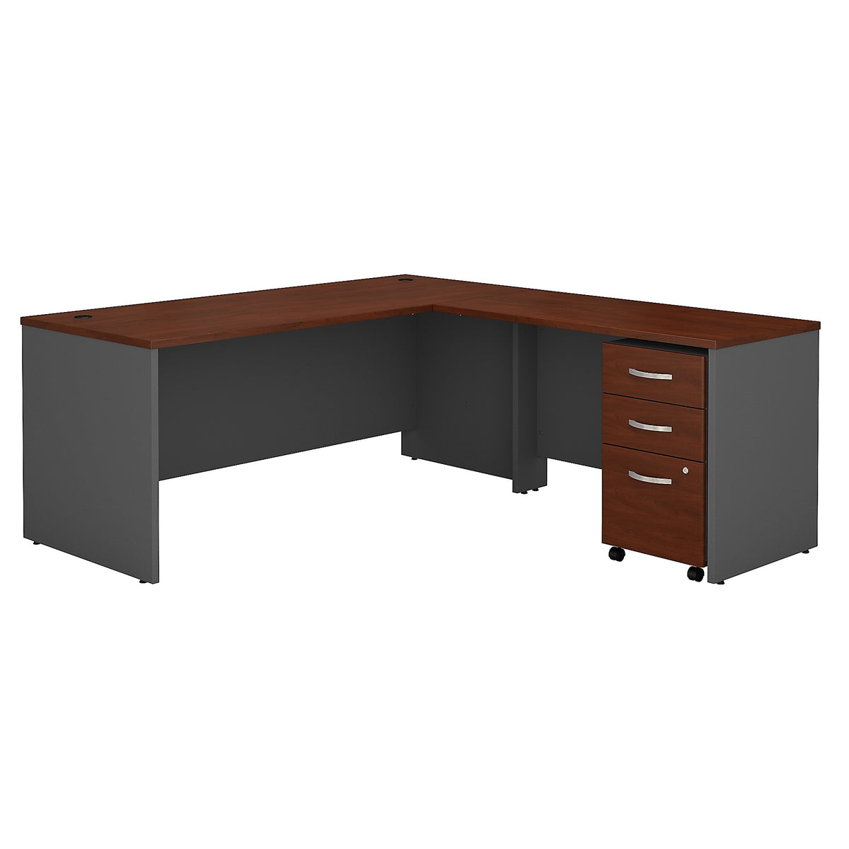 Bush Business Furniture Westfield 72W L Shaped Desk with 48W Return and Mobile File Cabinet, Hansen Cherry