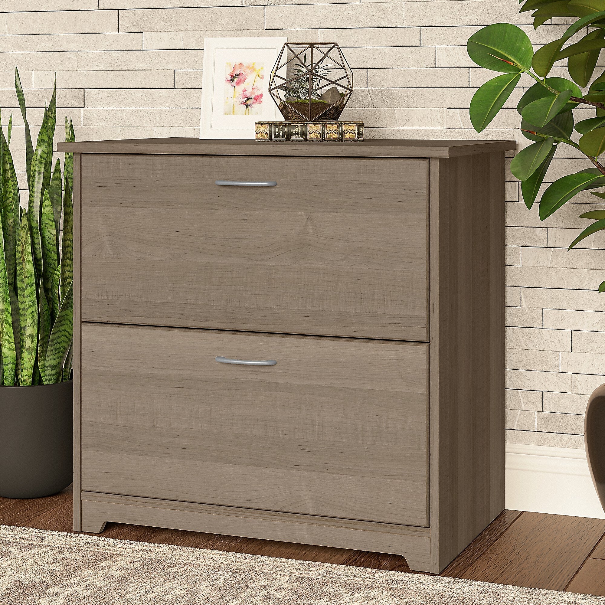 Bush Furniture Cabot 2-Drawer Lateral File Cabinet, Letter/Legal, Ash Gray, 31