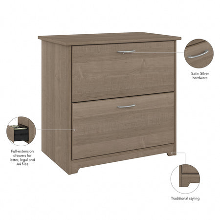 Bush Furniture Cabot 2-Drawer Lateral File Cabinet, Letter/Legal, Ash Gray, 31"