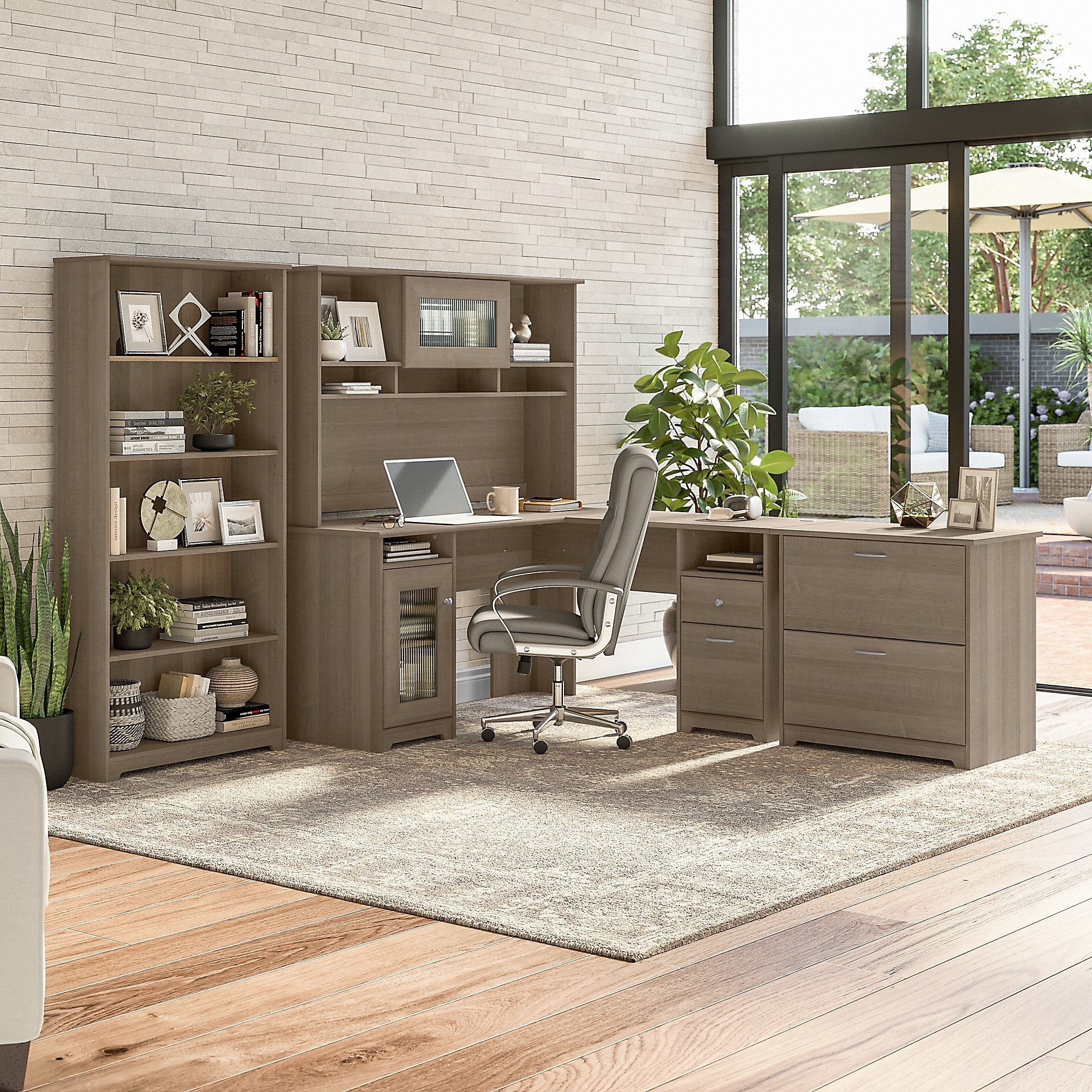 Bush Furniture Cabot 2-Drawer Lateral File Cabinet, Letter/Legal, Ash Gray, 31