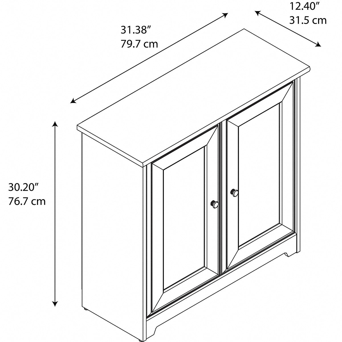 Bush Furniture Cabot 30.2" Storage Cabinet with 2 Shelves, Reclaimed Pine