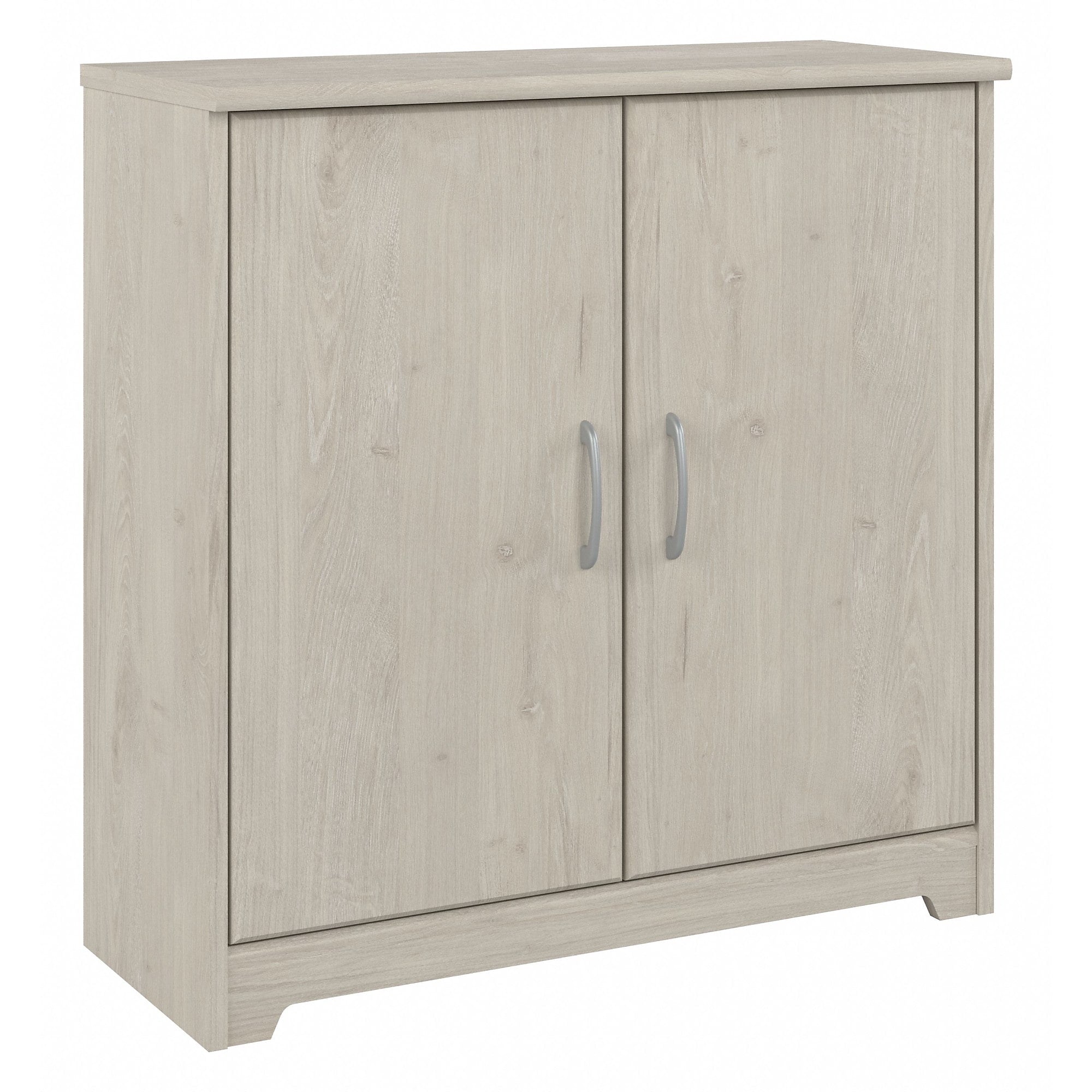 Bush Furniture Cabot 30H Storage Cabinet with 2 Shelves, Linen White Oak