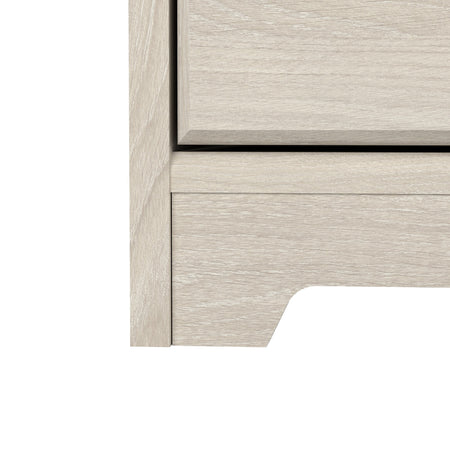 Bush Furniture Cabot 30H Storage Cabinet with 2 Shelves, Linen White Oak