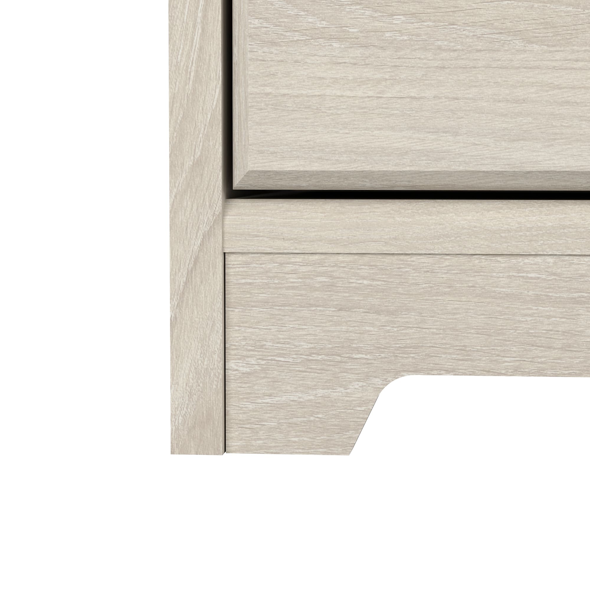 Bush Furniture Cabot 30H Storage Cabinet with 2 Shelves, Linen White Oak