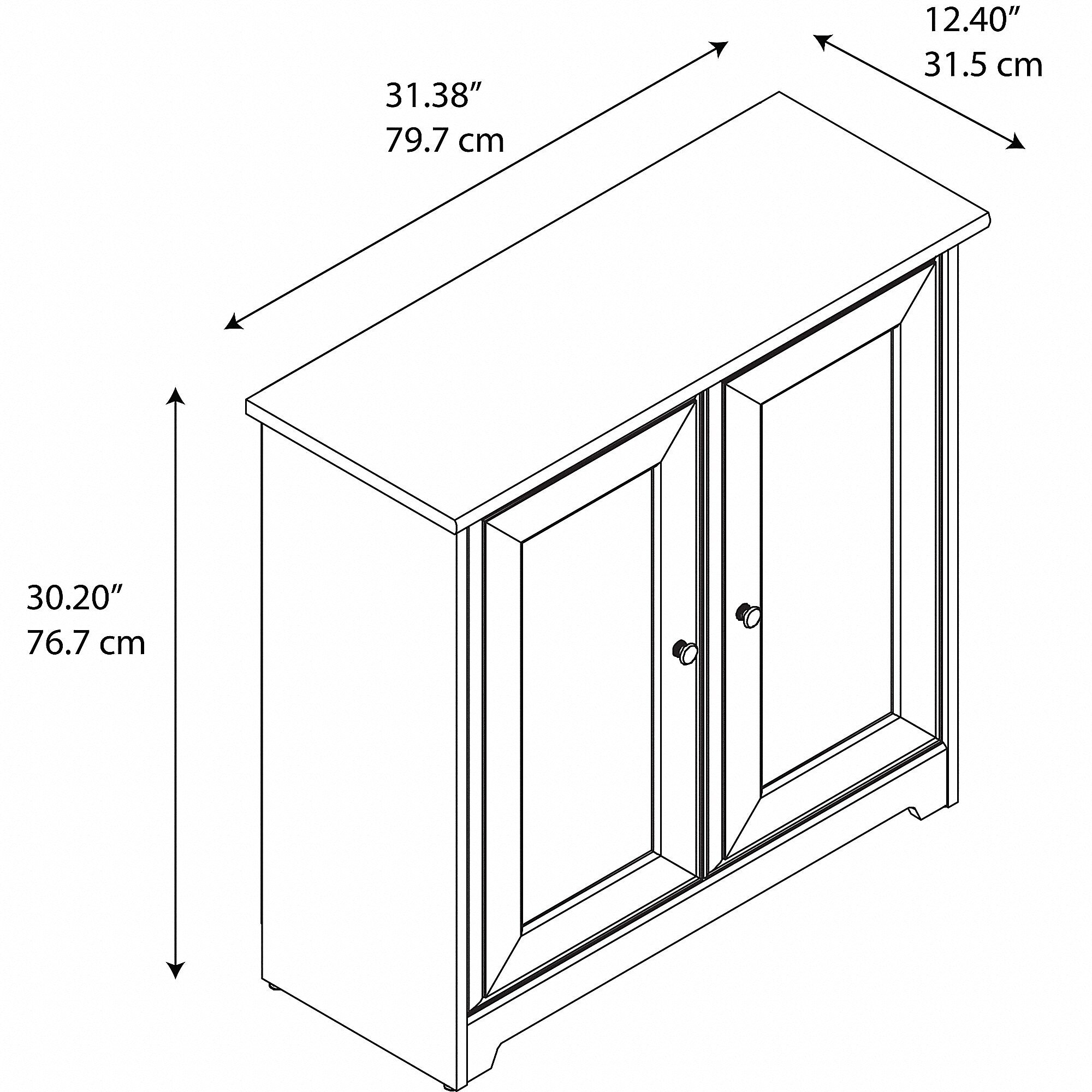 Bush Furniture Cabot 30H Storage Cabinet with 2 Shelves, Linen White Oak