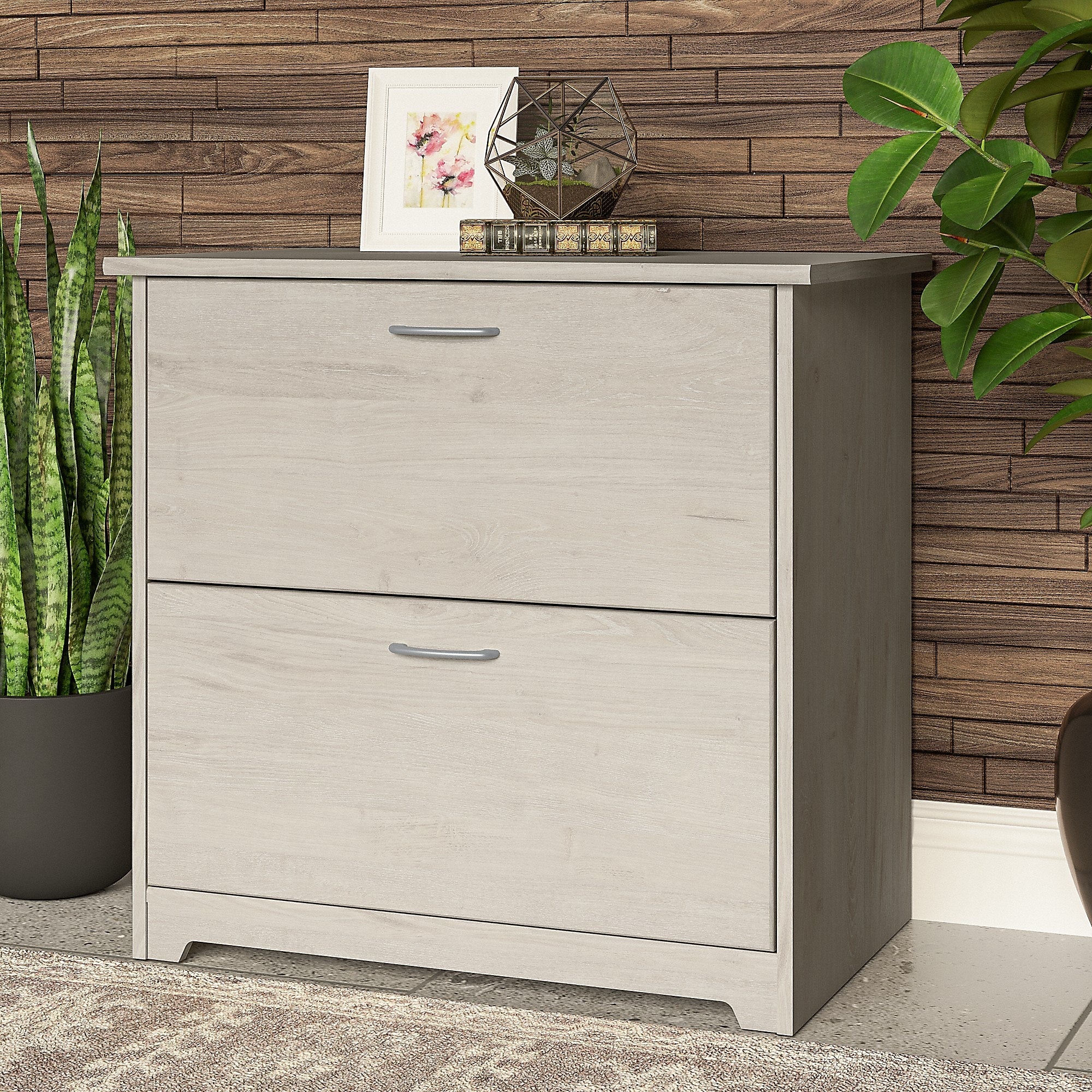 Bush Furniture Cabot 31"W 2-Drawer Lateral File Cabinet, Letter/Legal, Linen White Oak