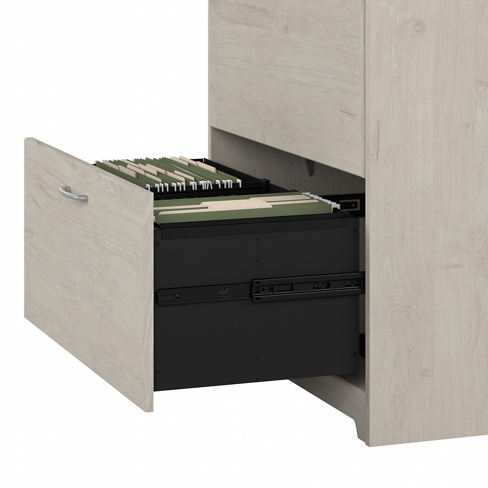 Bush Furniture Cabot 31"W 2-Drawer Lateral File Cabinet, Letter/Legal, Linen White Oak