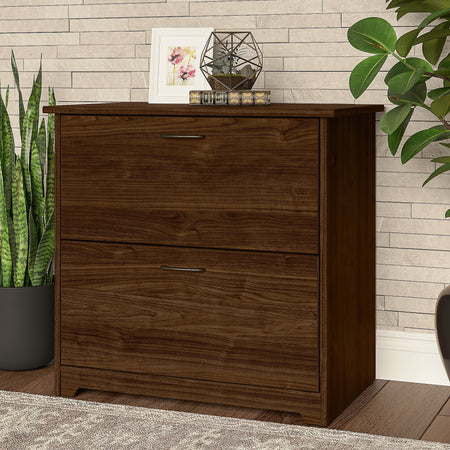 Bush Furniture Cabot 31"W 2-Drawer Lateral File Cabinet, Letter/Legal, Modern Walnut