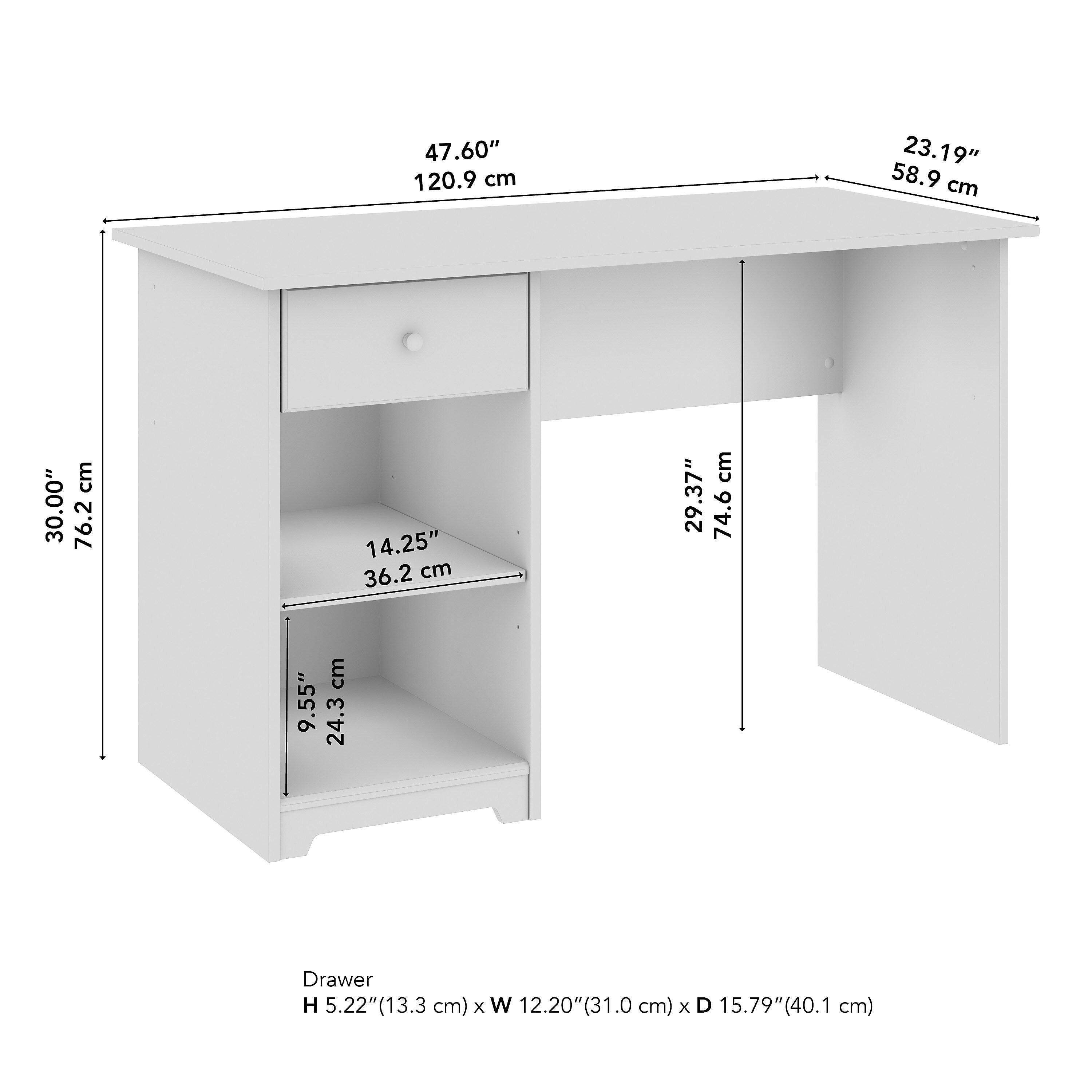 Bush Furniture Cabot 48"W Computer Desk with Storage, Heather Gray