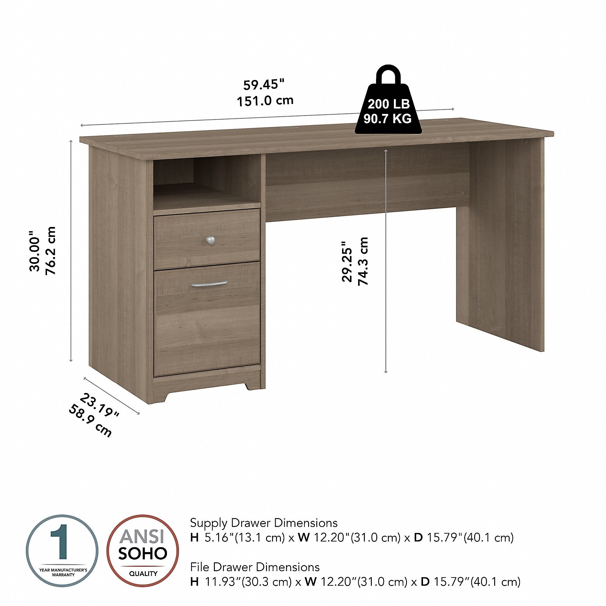 Bush Furniture Cabot 60