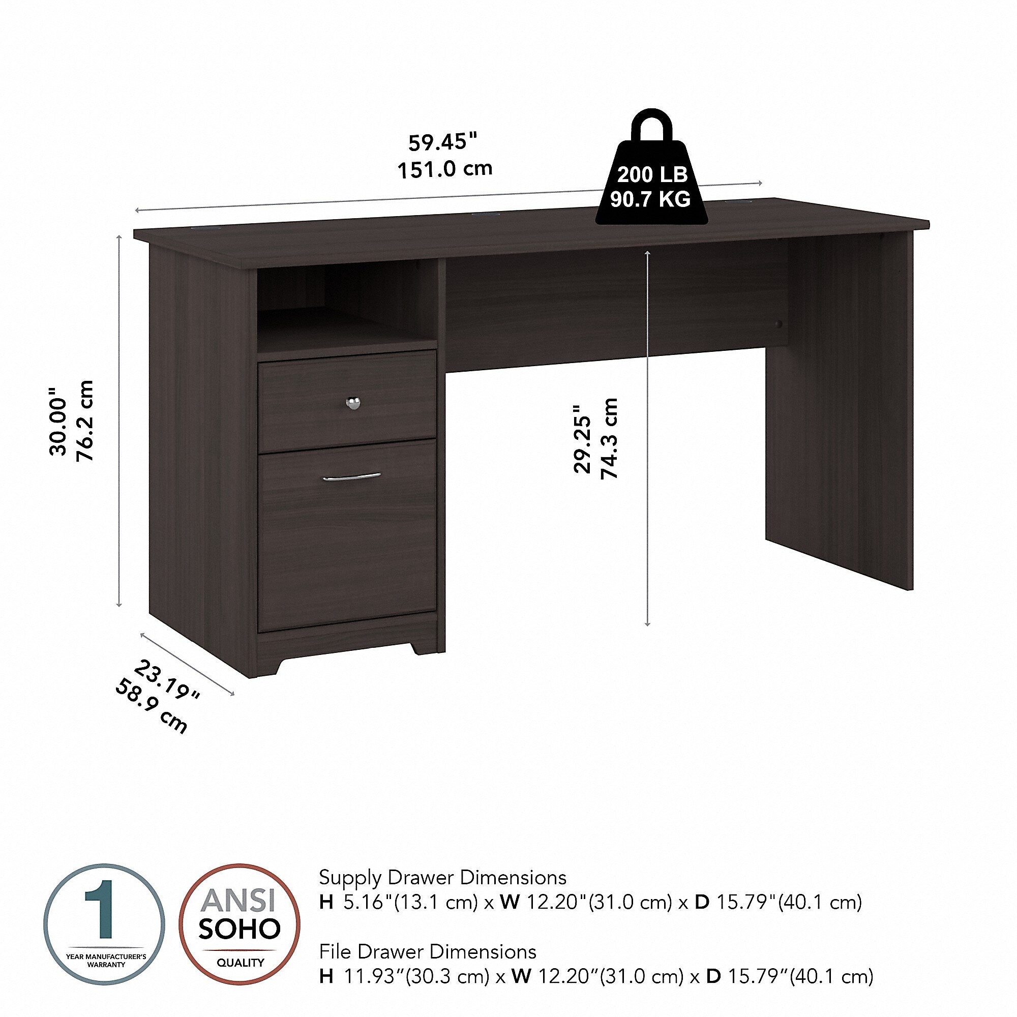 Bush Furniture Cabot 60