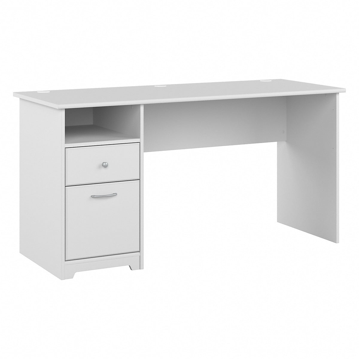 Bush Furniture Cabot 60"W Computer Desk with Drawers, White