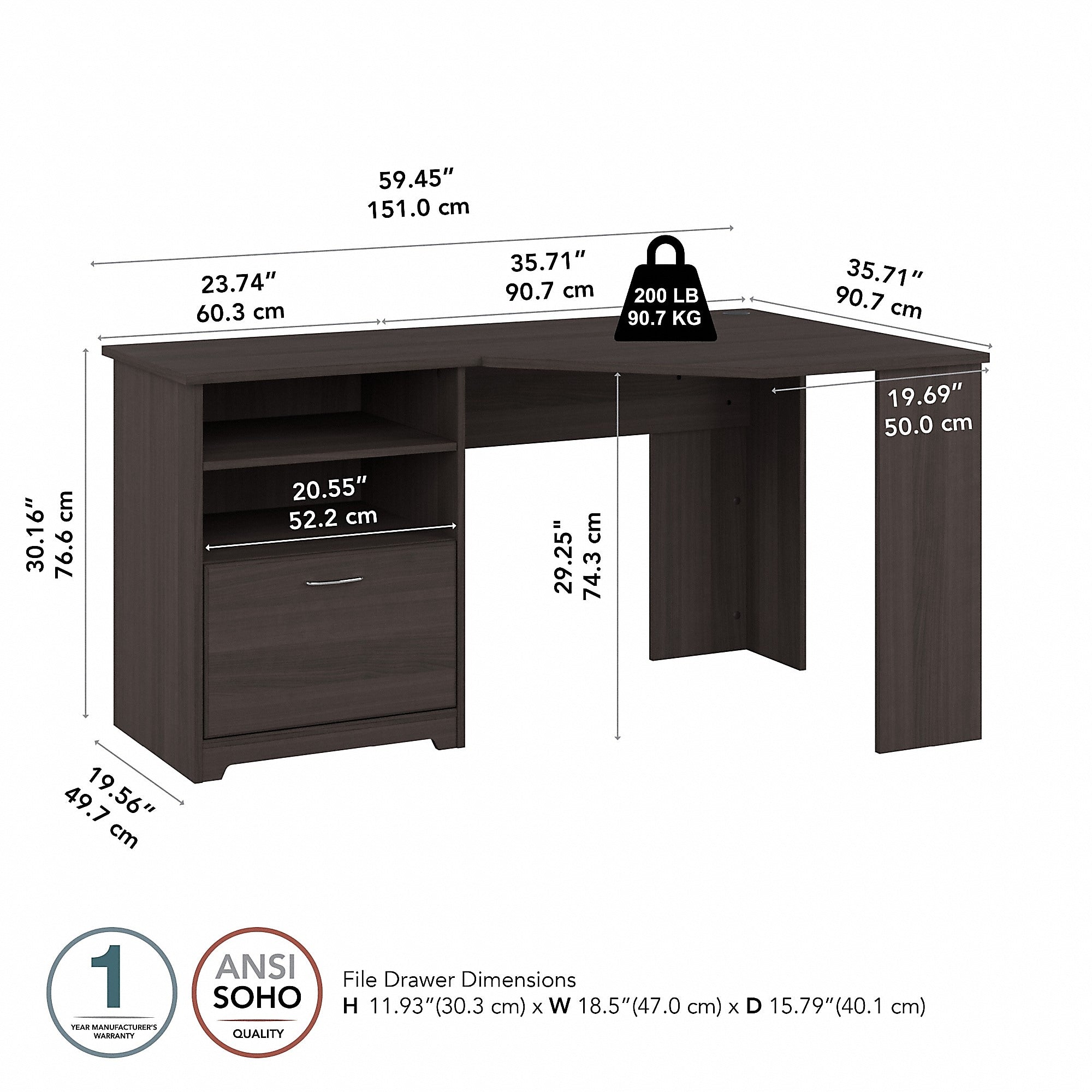 Bush Furniture Cabot 60