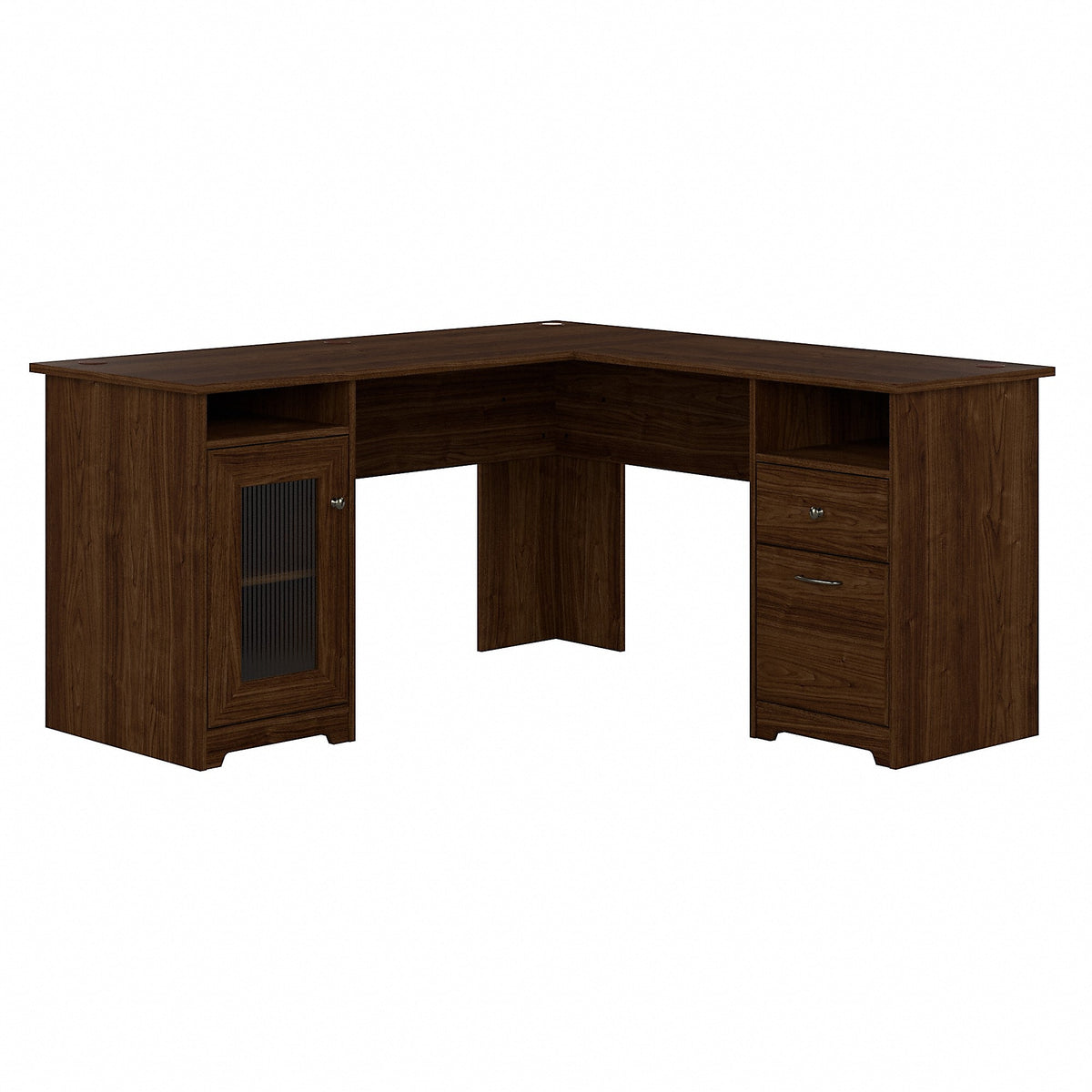 Bush Furniture Cabot 60"W L Shaped Computer Desk, Modern Walnut