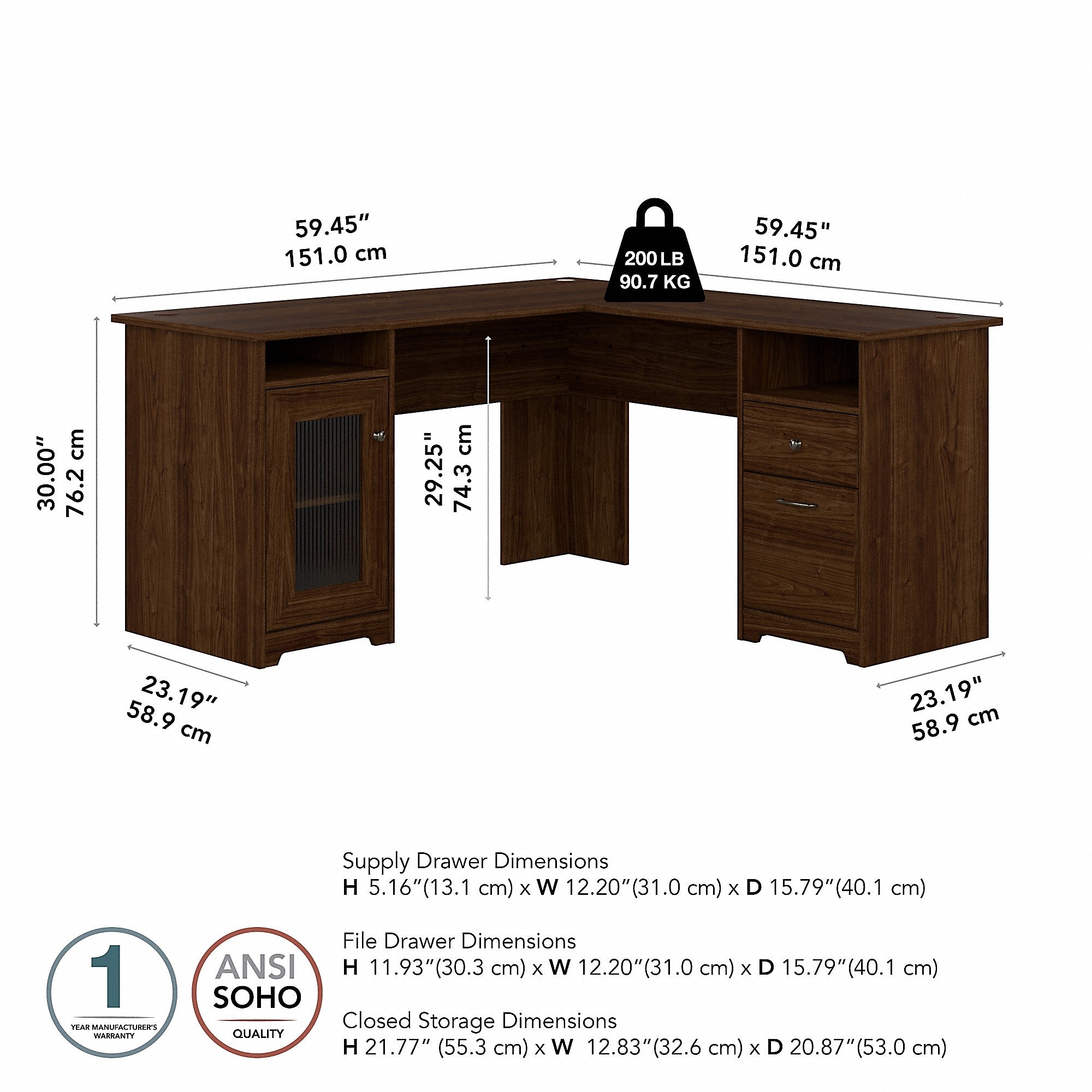 Bush Furniture Cabot 60