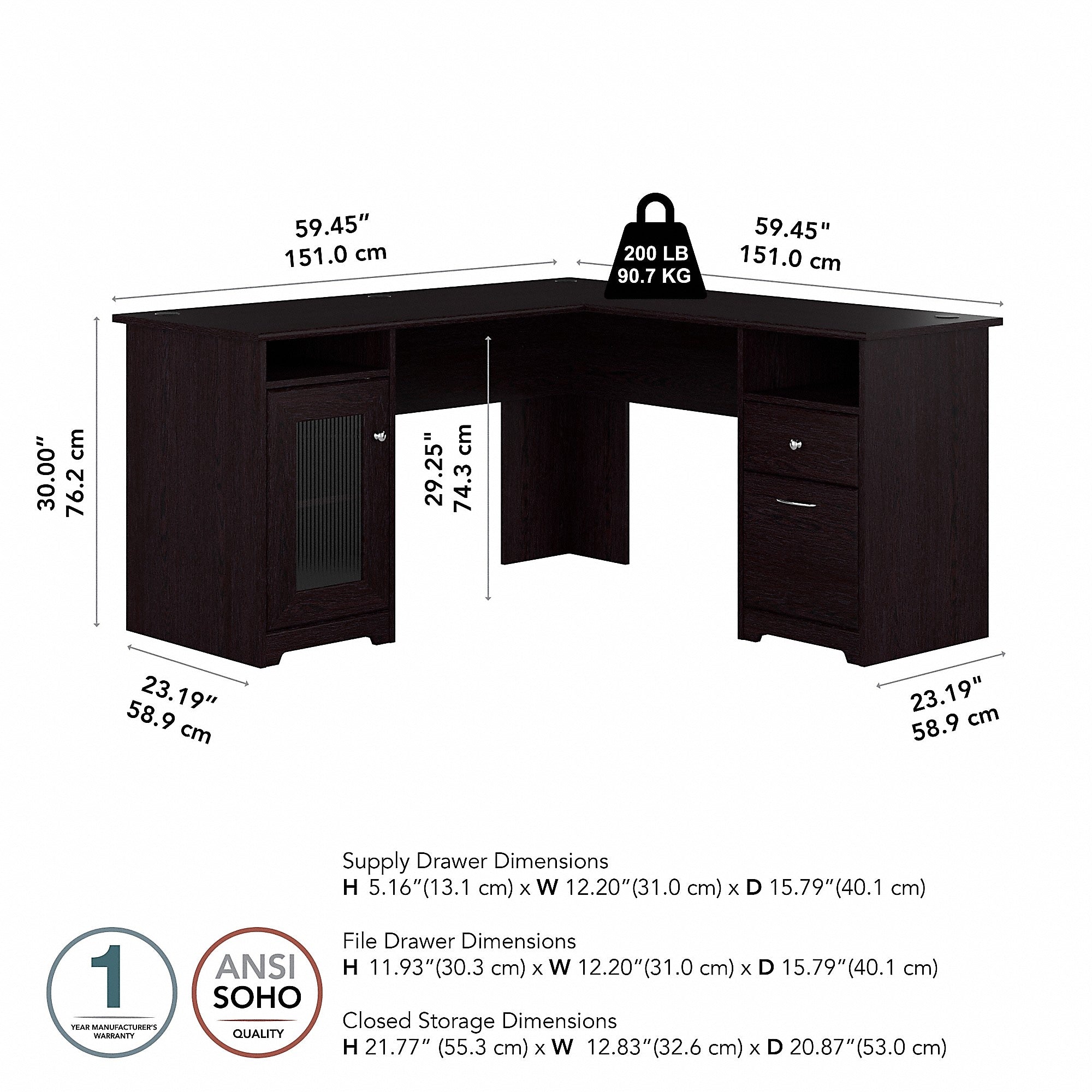 Bush Furniture Cabot 60
