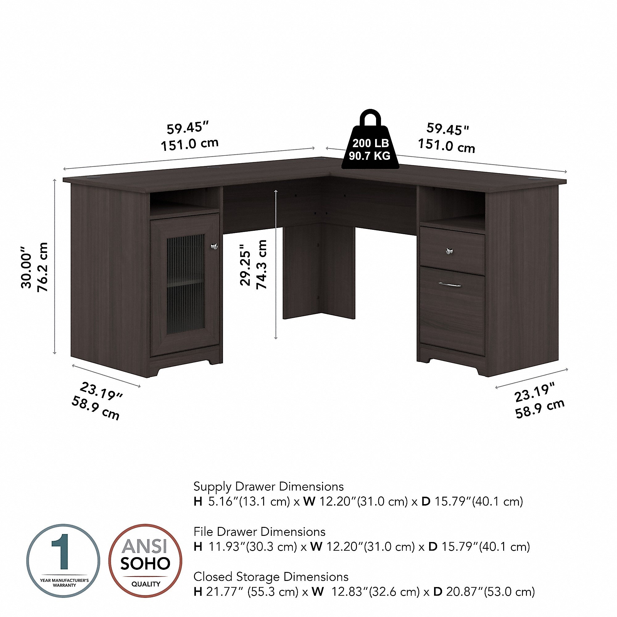 Bush Furniture Cabot 60