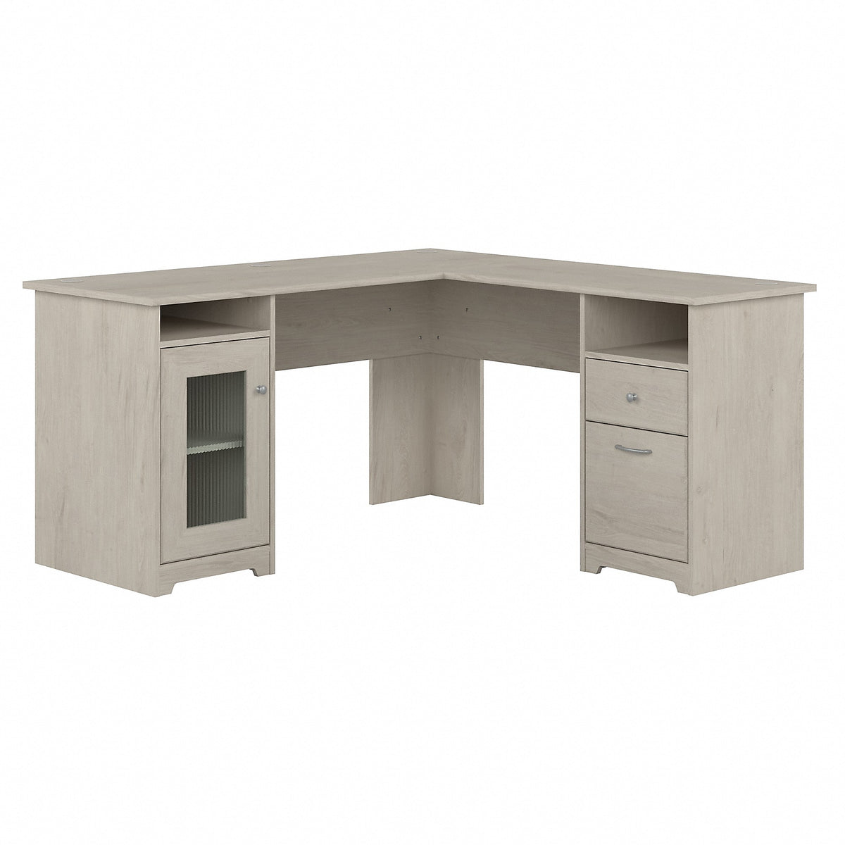 Bush Furniture Cabot 60"W L-Shaped Desk, Linen White Oak