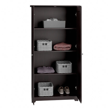 Bush Furniture Cabot 61"H Tall Storage Cabinet with Doors, Espresso Oak