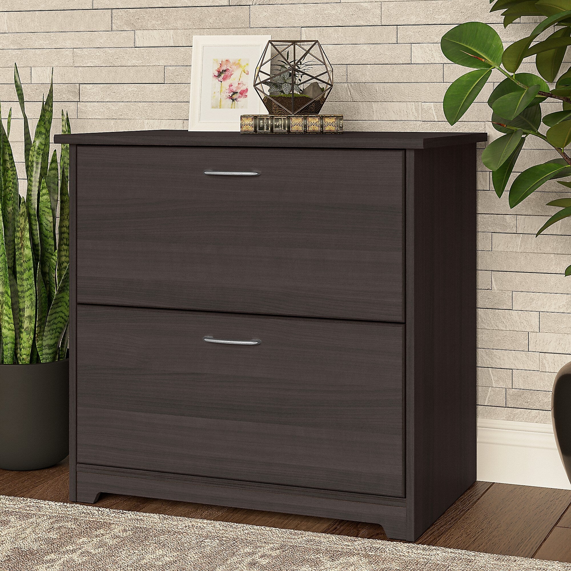 Bush Furniture Cabot Lateral File Cabinet, Heather Gray