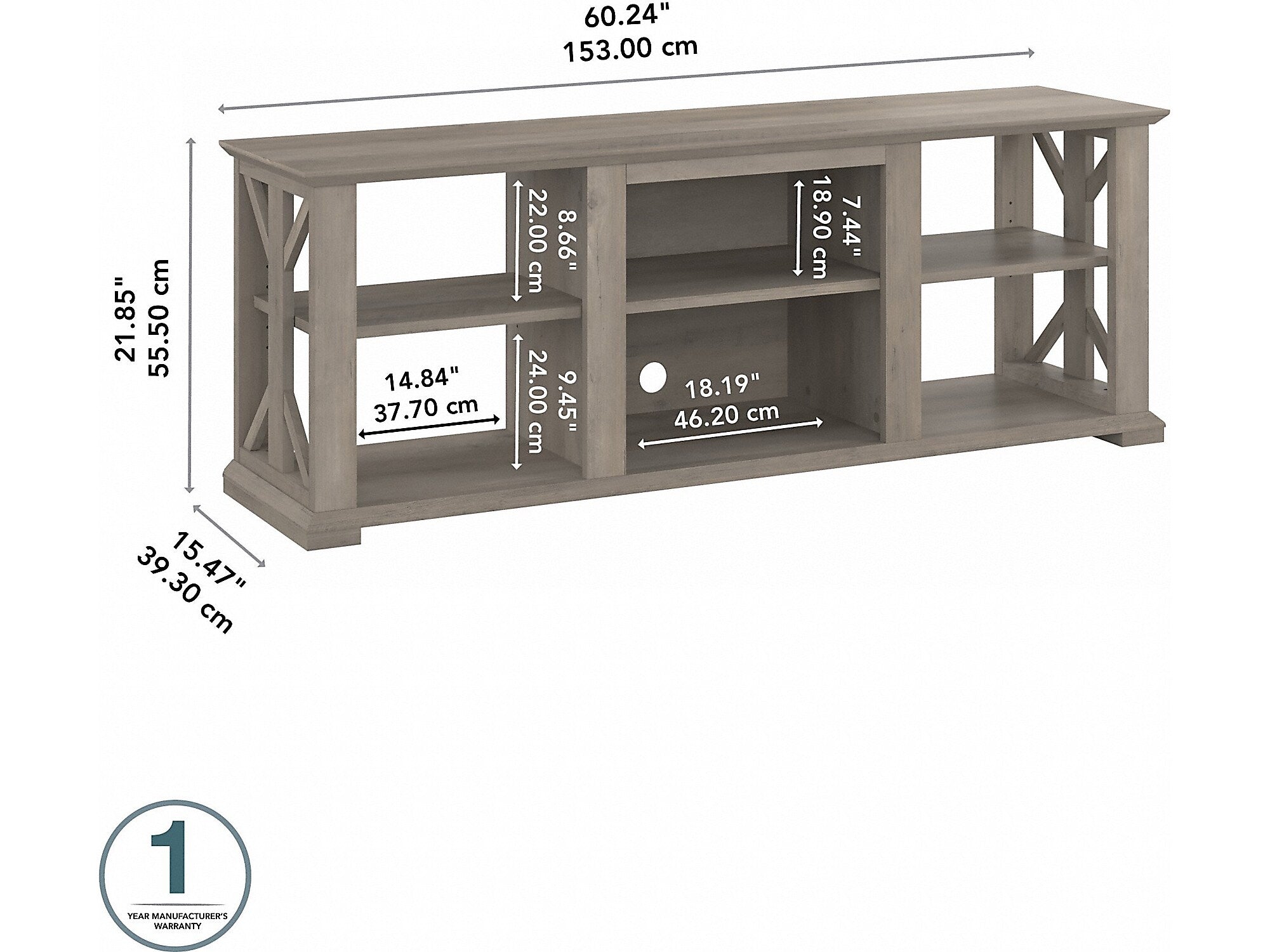 Bush Furniture Homestead TV Stand, Screens up to 70