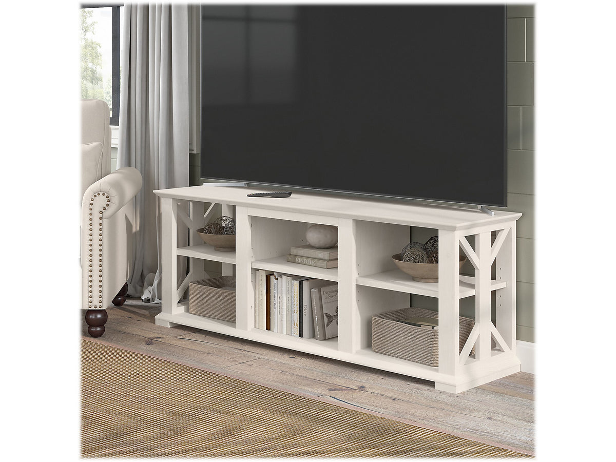 Bush Furniture Homestead TV Stand, Screens up to 70", Linen White Oak