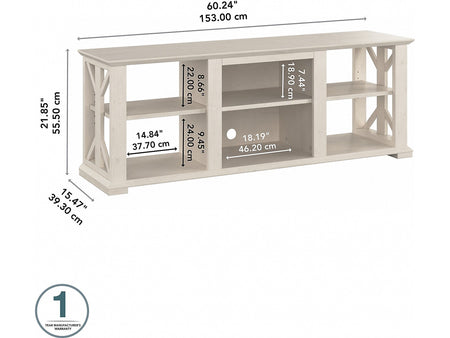 Bush Furniture Homestead TV Stand, Screens up to 70", Linen White Oak