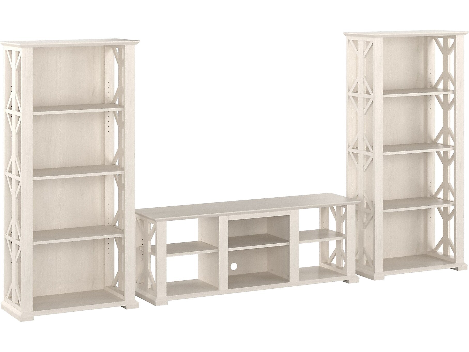 Bush Furniture Homestead TV Stand with 4-Shelf Bookcases, Screens up to 70