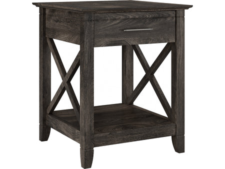 Bush Furniture Key West 20" x 20" End Table, Dark Gray Hickory