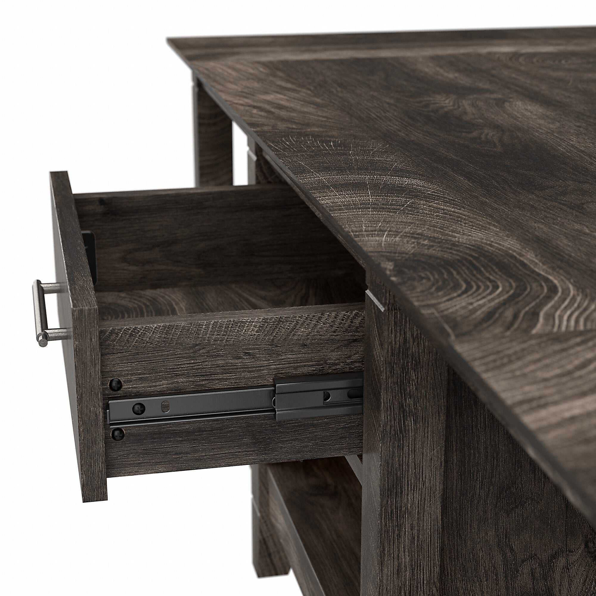 Bush Furniture Key West Coffee Table with 2 End Tables, Dark Gray Hickory