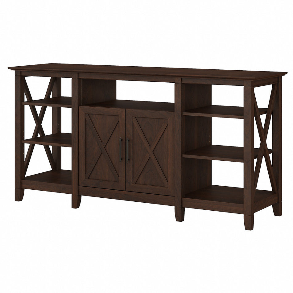 Bush Furniture Key West Manufactured Wood Console TV Stand, Screens up to 65", Bing Cherry