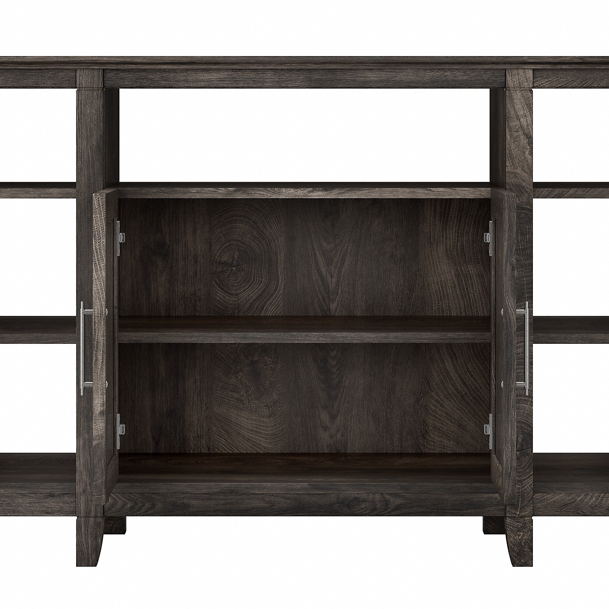 Bush Furniture Key West Tall TV Stand, Dark Gray Hickory, Screens up to 65