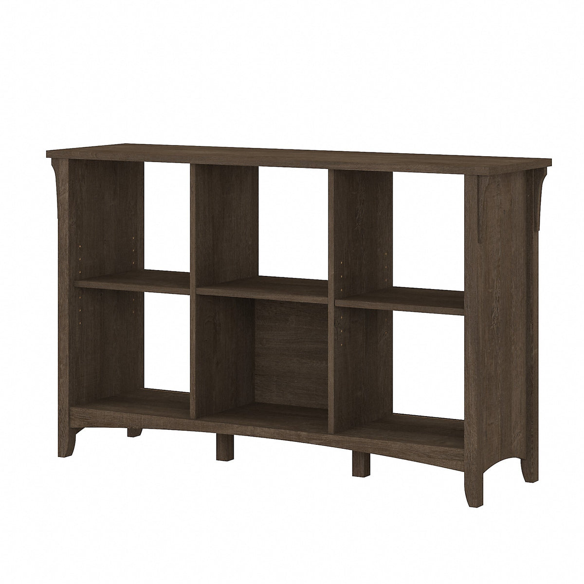 Bush Furniture Salinas 29.96" 6-Shelf Cube Organizer with Adjustable Shelves, Ash Brown Laminate