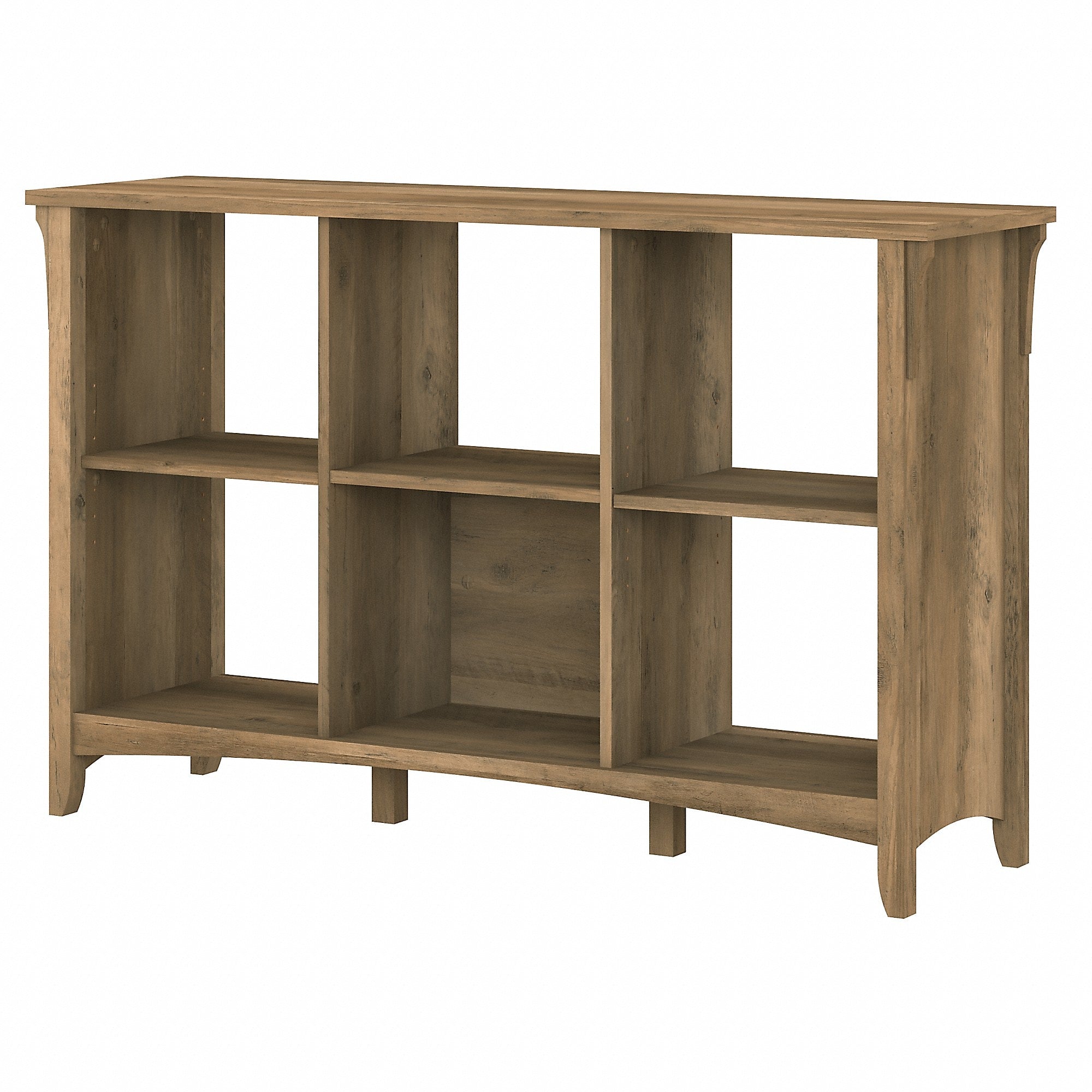 Bush Furniture Salinas 29.96" 6-Shelf Cube Organizer with Adjustable Shelves, Reclaimed Pine Laminate