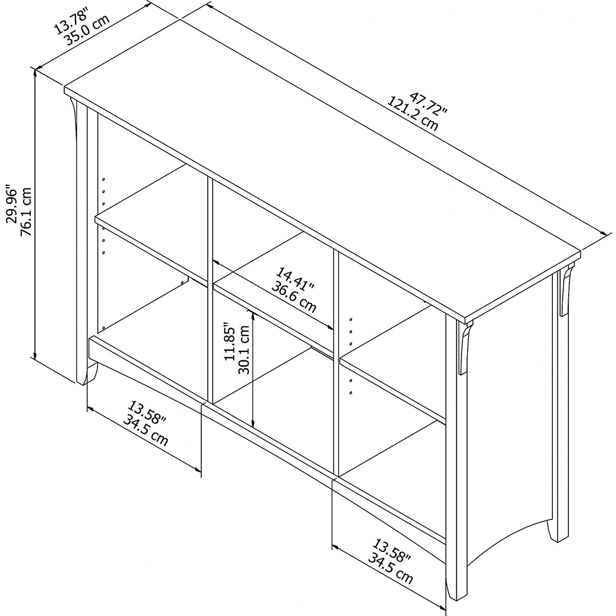 Bush Furniture Salinas 6 Cube Organizer, Cape Cod Gray